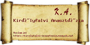 Királyfalvi Anasztázia névjegykártya
